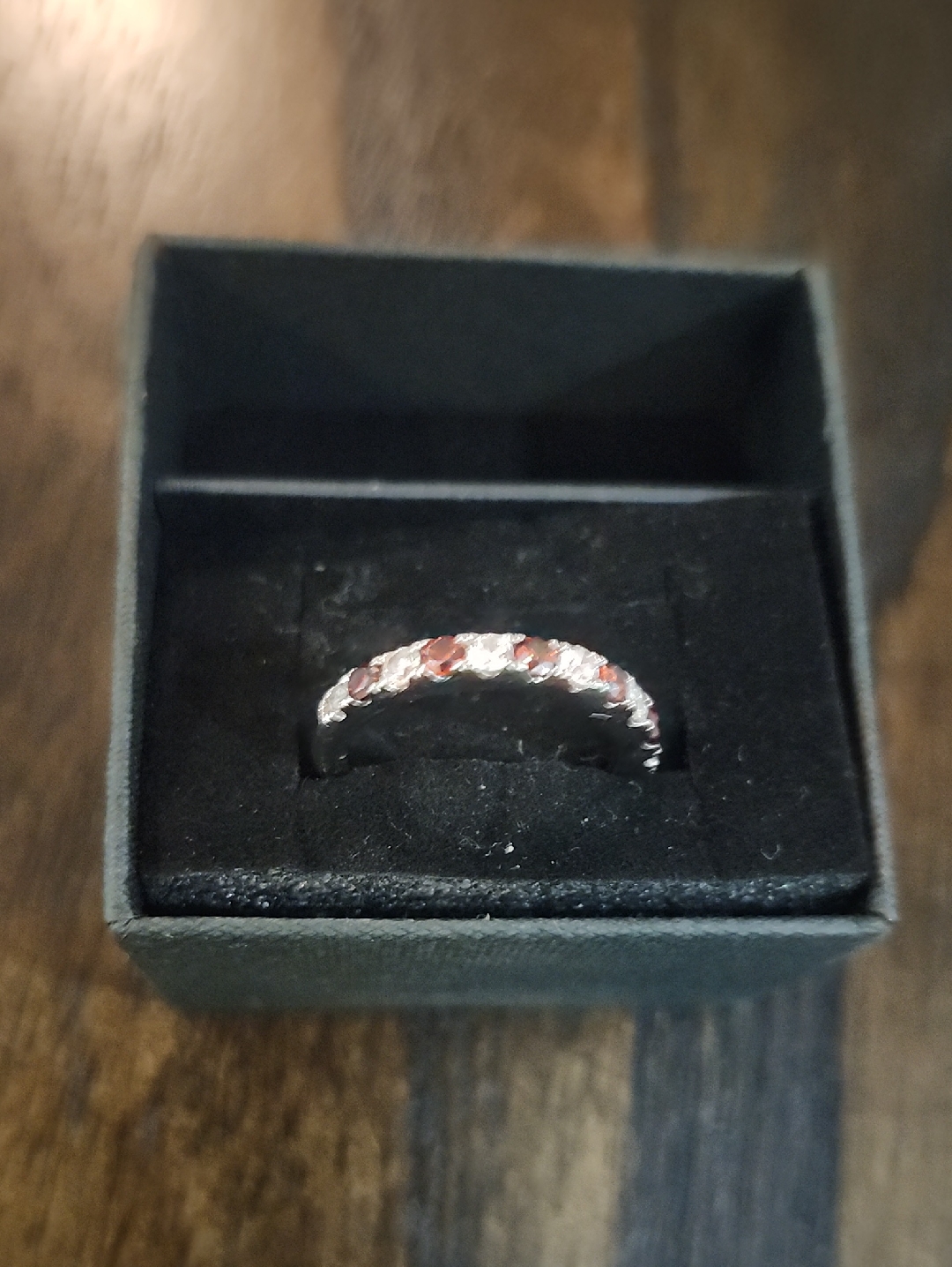 Lafonn Sterling Silver Garnet Gemstone Row Ring